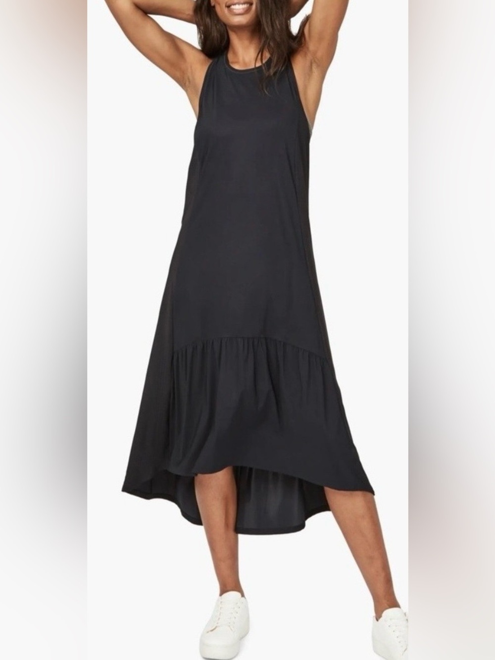 Sweaty Betty Black Racerback High-Low Maxi Dress